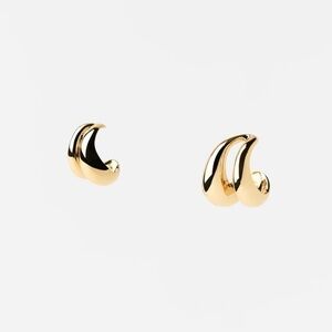NWT. Zara Golden Double Metal Ear Cuff Earrings.